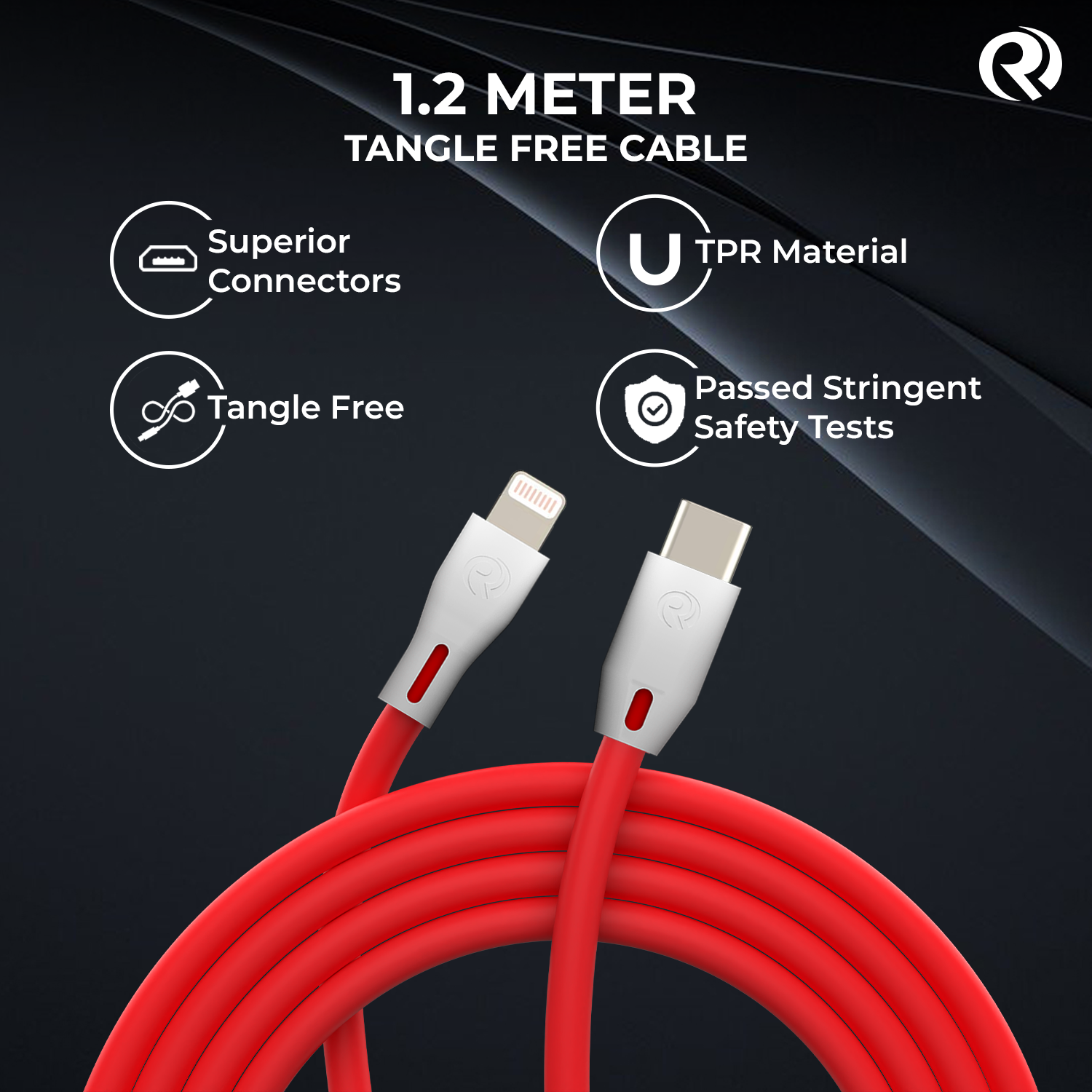 ROBOTEK Type-C to Lightning Cable | Fast Charging Lightning Cable | Type-C to 8 Pin USB 1.2M Cable With Power Delivery |22.5W Fast Charging, 480Mbps Data Sync |Compatible with iPhone 6/6S/7/7+/8/8+/10/11/12/13 and iOS Devices (Type C to Lightning) Red