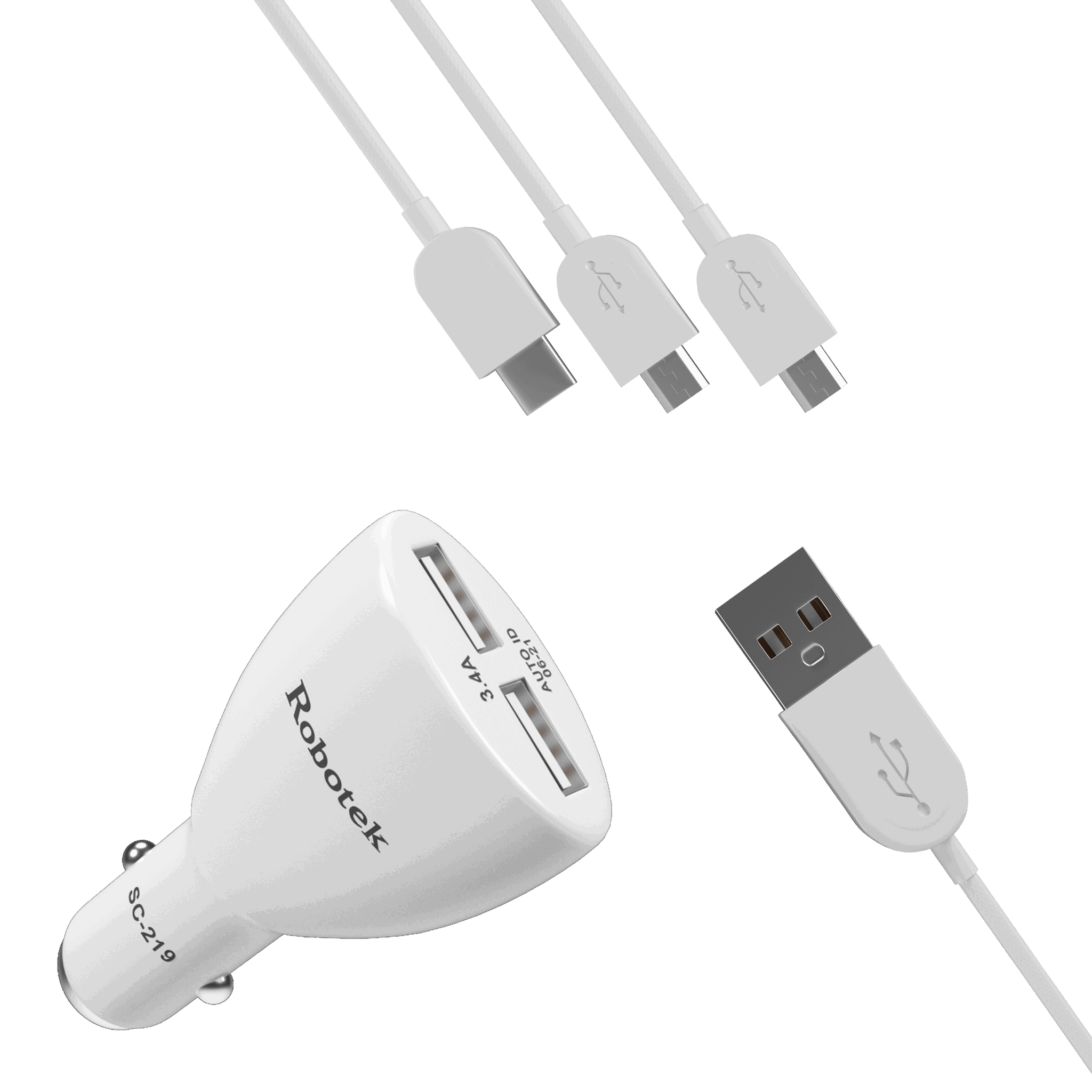 Car Charger SC-219 with USB Data Cable