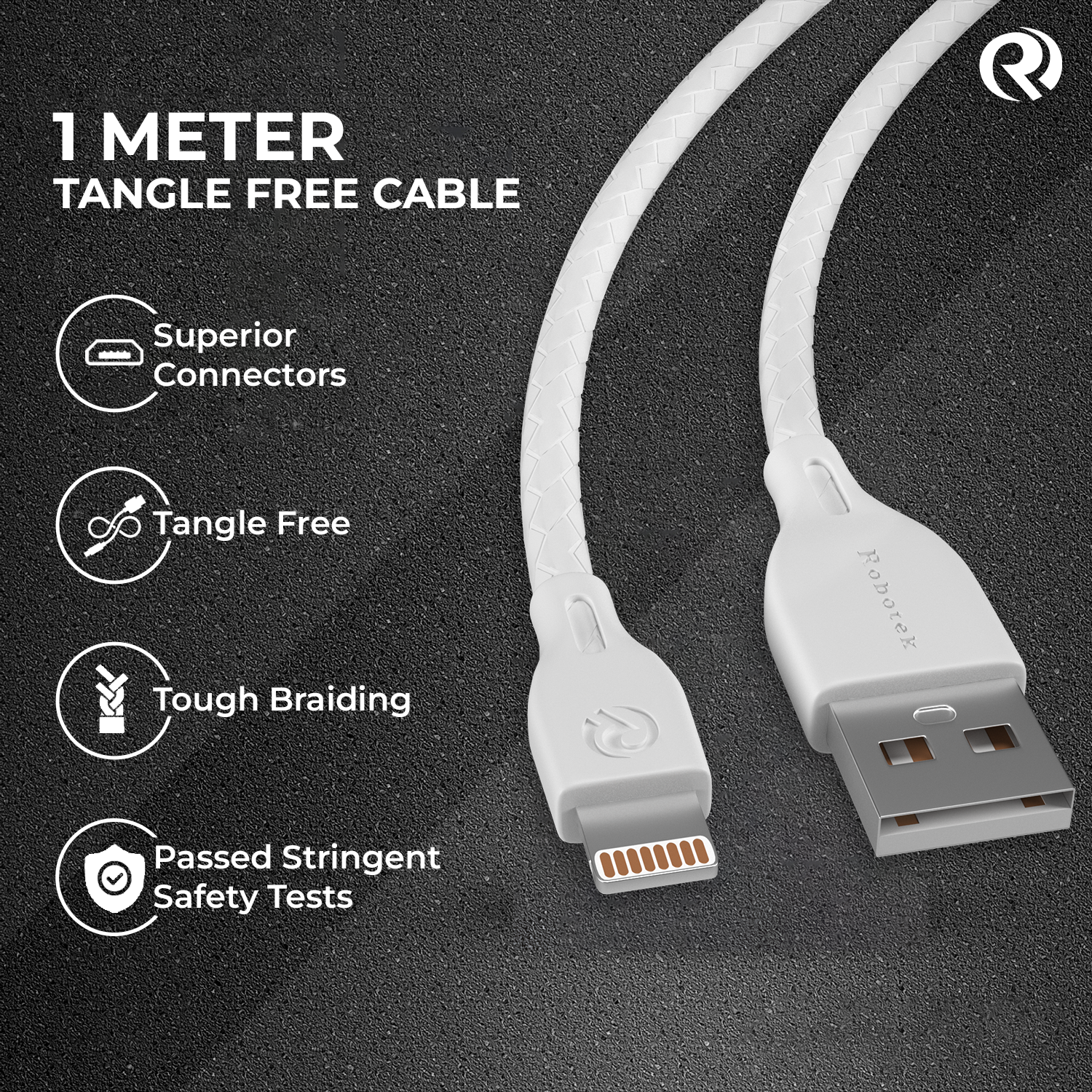 Robotek DC10X iPhone Lightning Fast Charging Cable, 2.4Amp Sync & Fast Charging