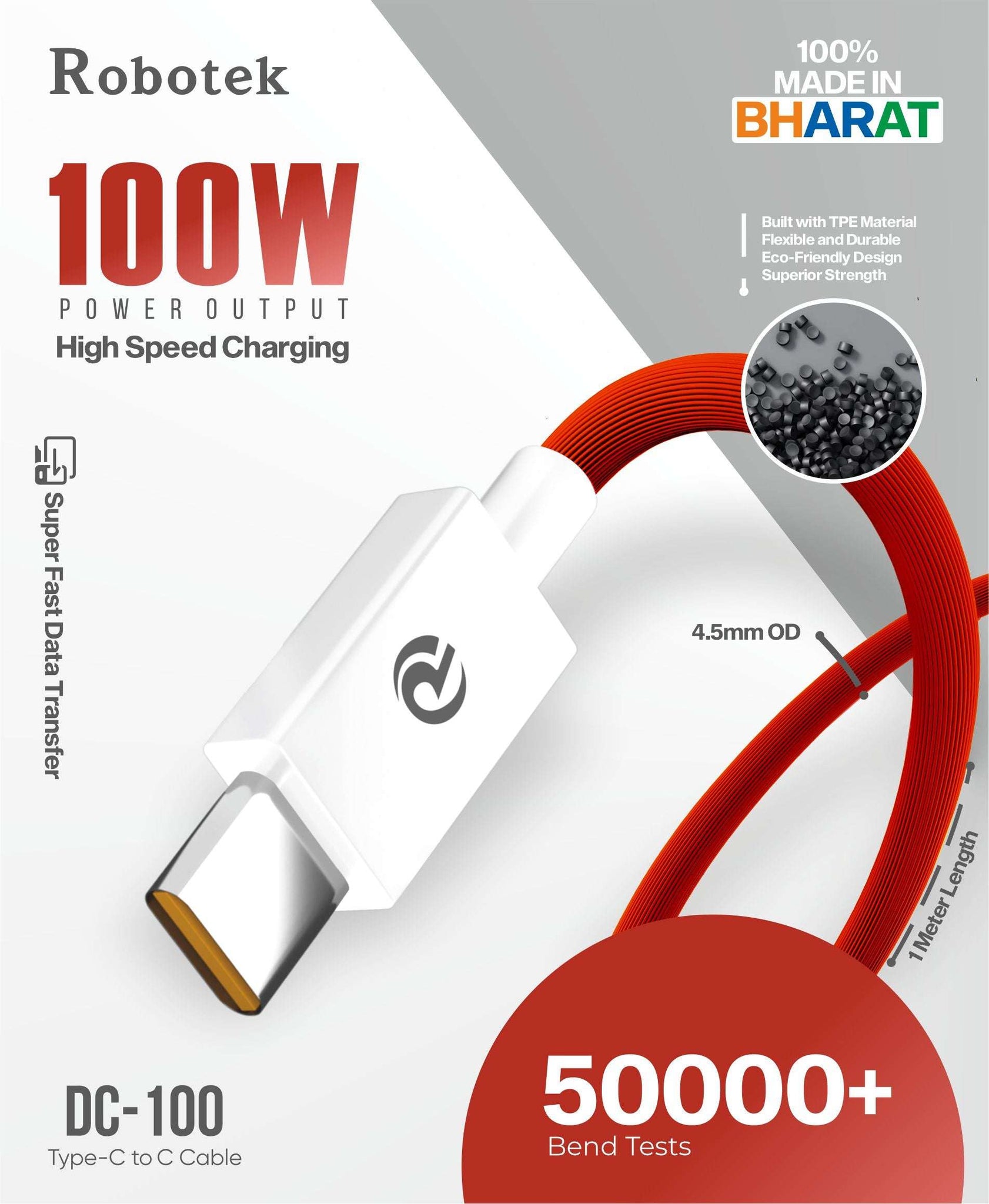100WATT DC-100 USB TO TYPE-C TPE MATERIAL