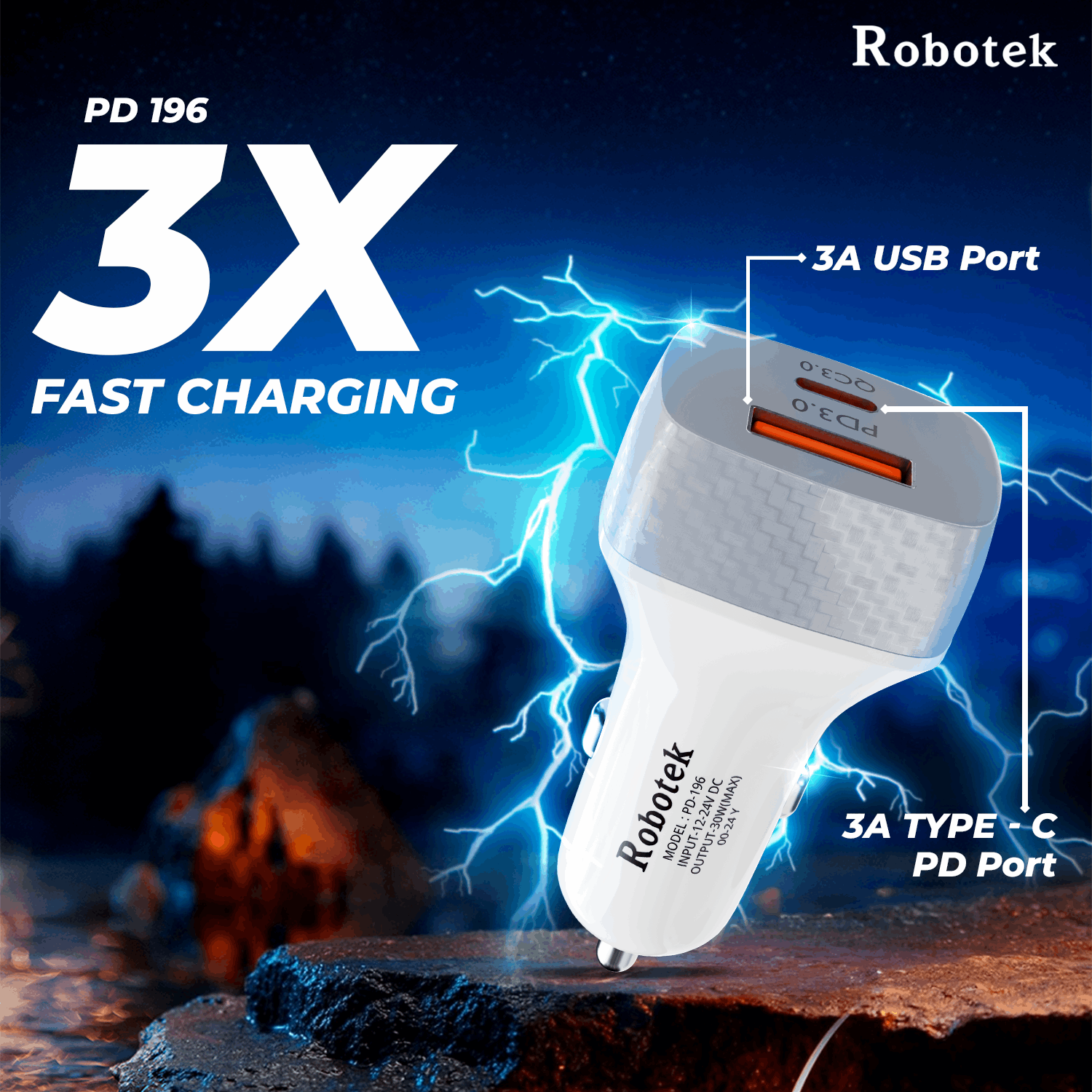 Robotek PD-196 Car Charger