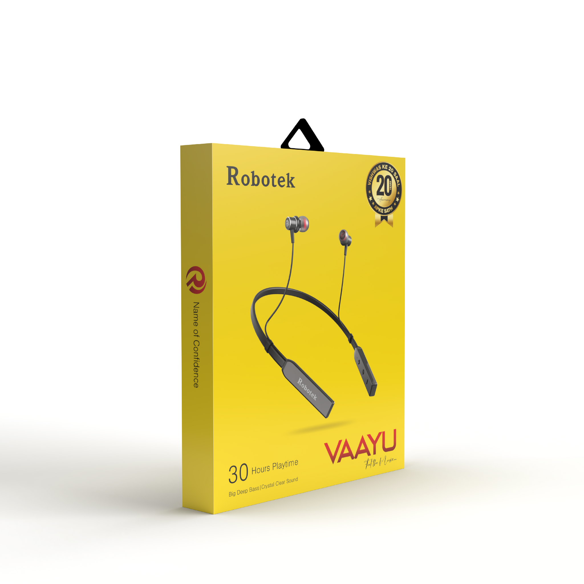 Robotek Vaayu |30H Playback, Deep Bass, and Bluetooth Connectivity| Black & silver colour|