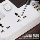 Robotek AC-203 Multi Plug with PD Type-C & 2 USB QC-3.0 Ports
