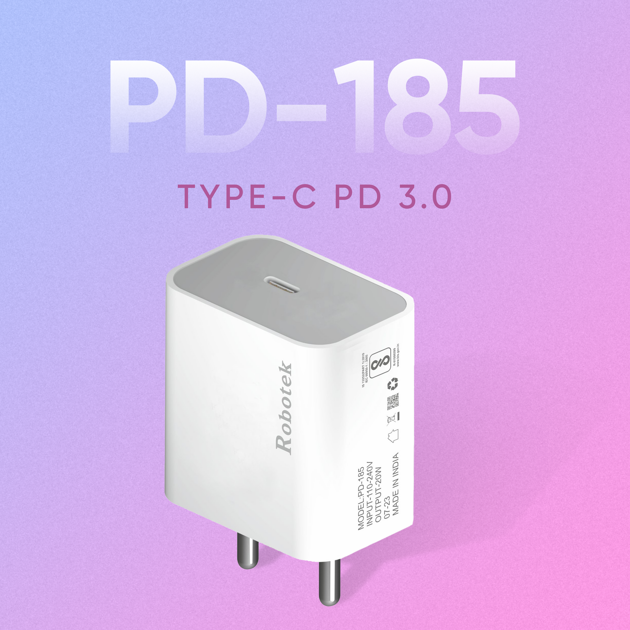 Robotek PD-185 33W PD Charger - Type-C Port