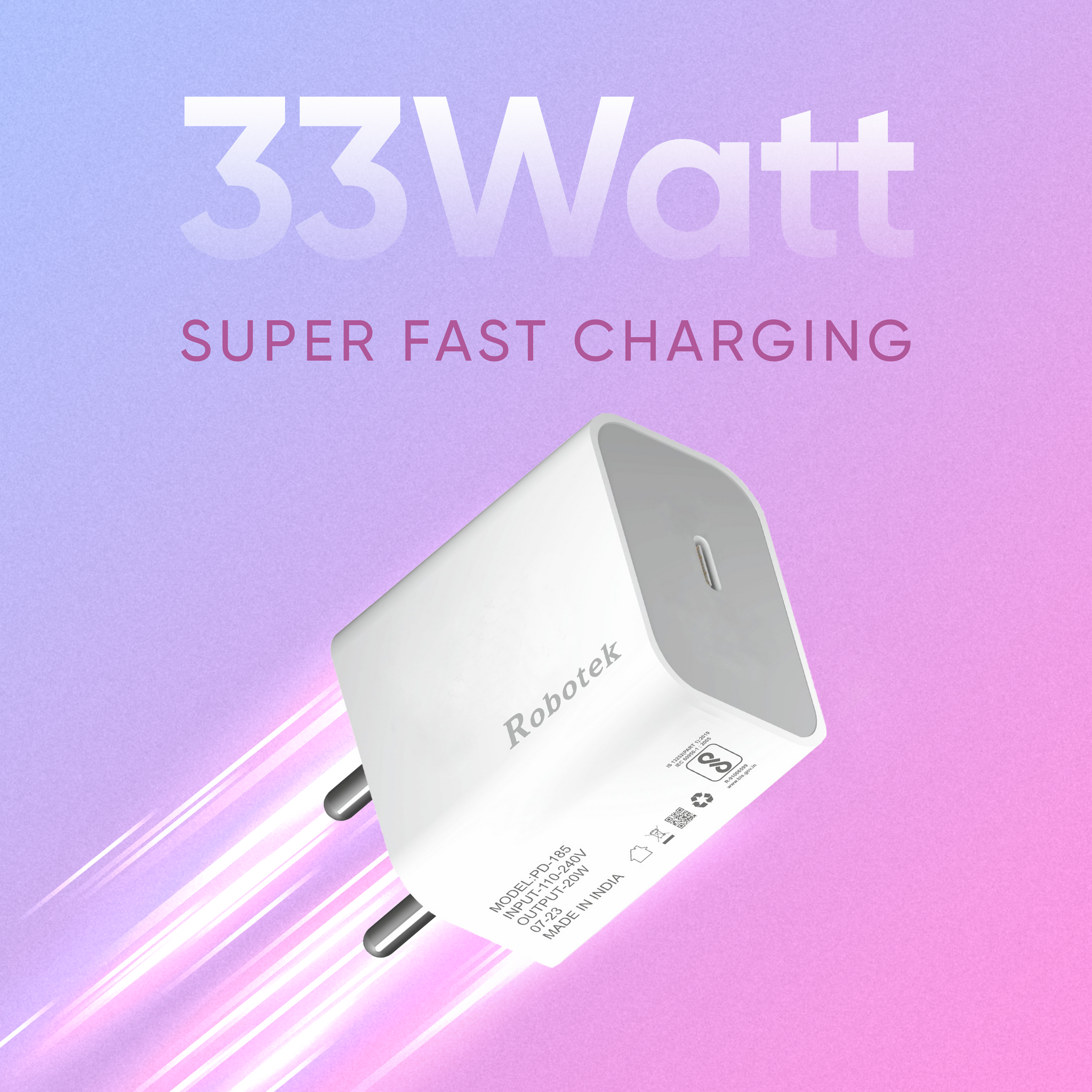 Robotek PD-185 33W PD Charger - Type-C Port