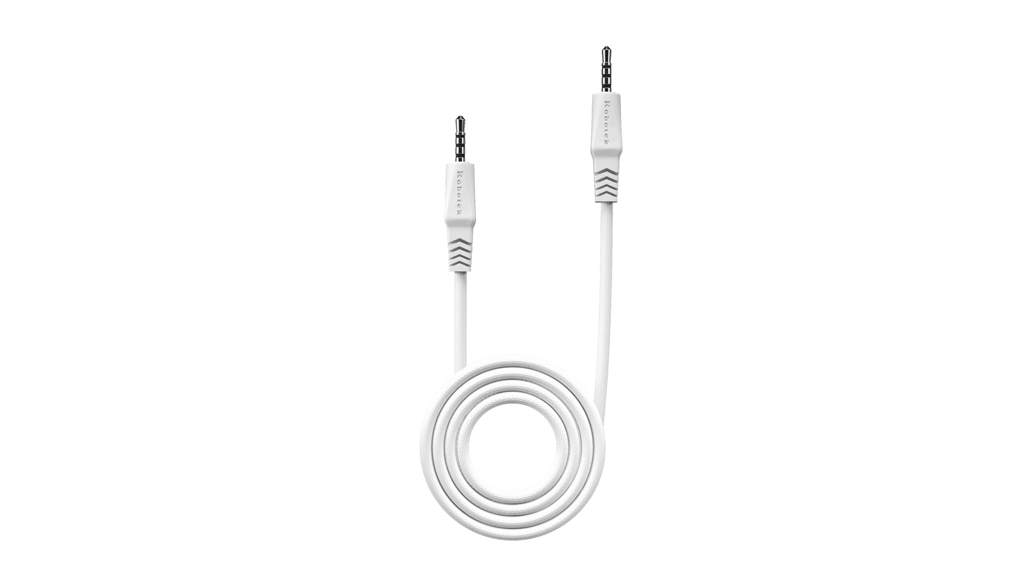 Robotek AC-02 AUX Cable - 3.5mm Male to Male Audio Cable, 1.5m, Nylon Braided
