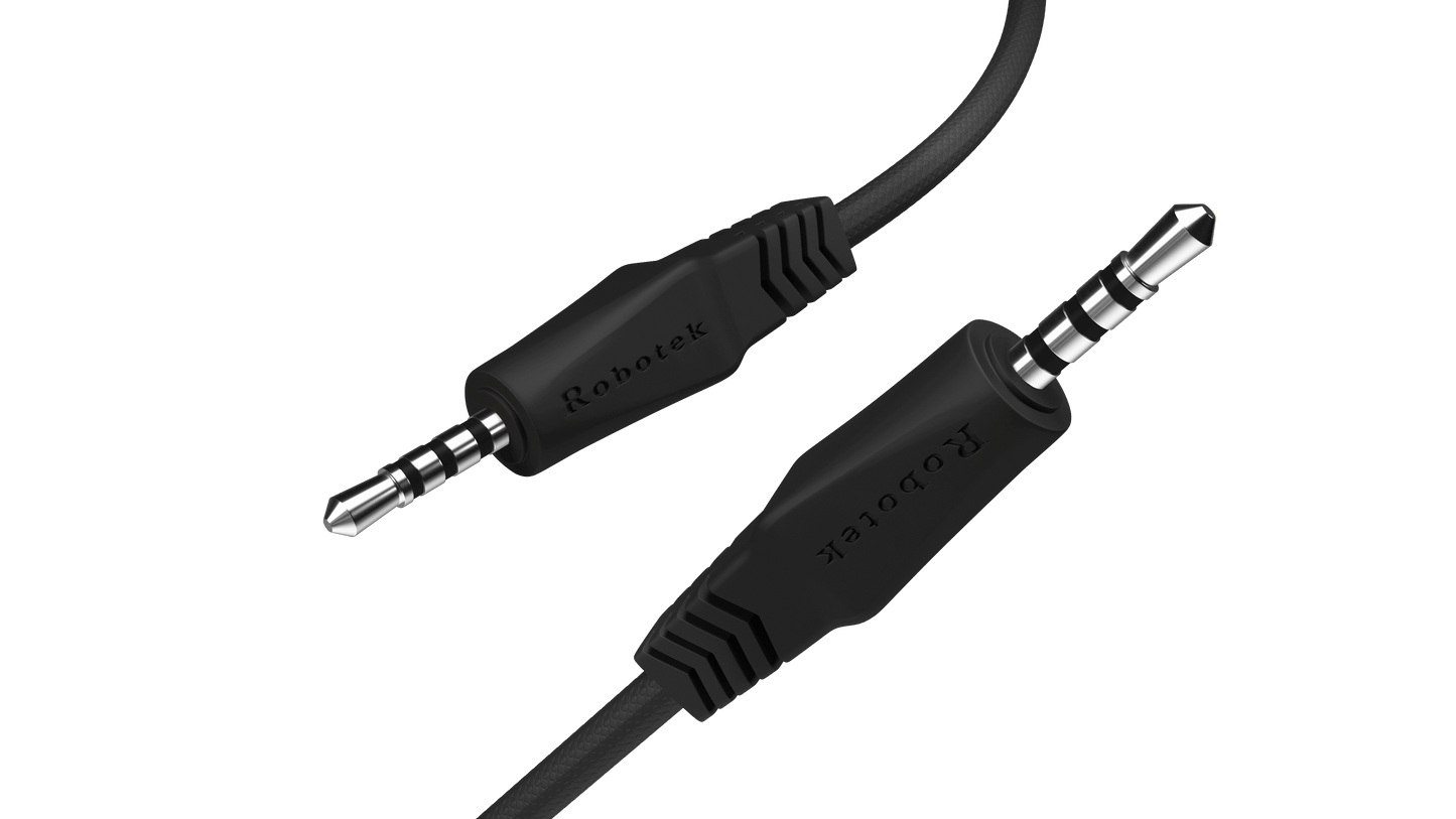 Robotek AC-02 AUX Cable - 3.5mm Male to Male Audio Cable, 1.5m, Nylon Braided