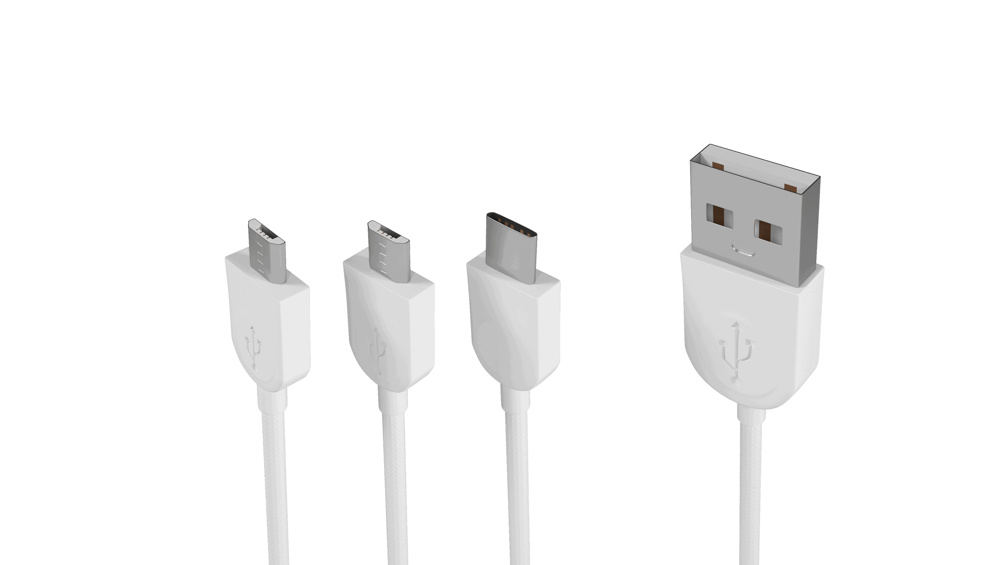 Robotek 3-in-1 Charging Cable - Type-C, Micro USB, Lightning Connector for Smartphones, Tablets, Cameras