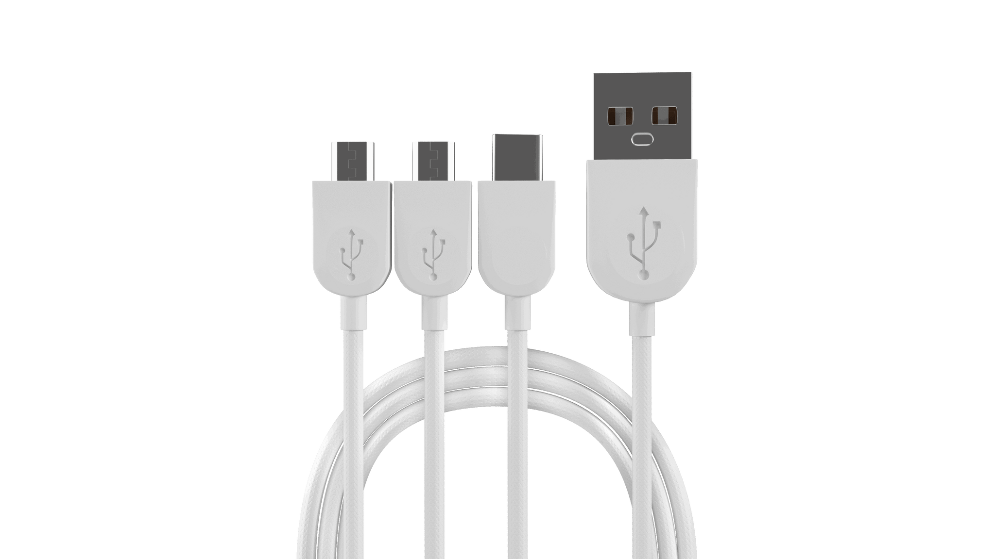 Robotek 3-in-1 Charging Cable - Type-C, Micro USB, Lightning Connector for Smartphones, Tablets, Cameras