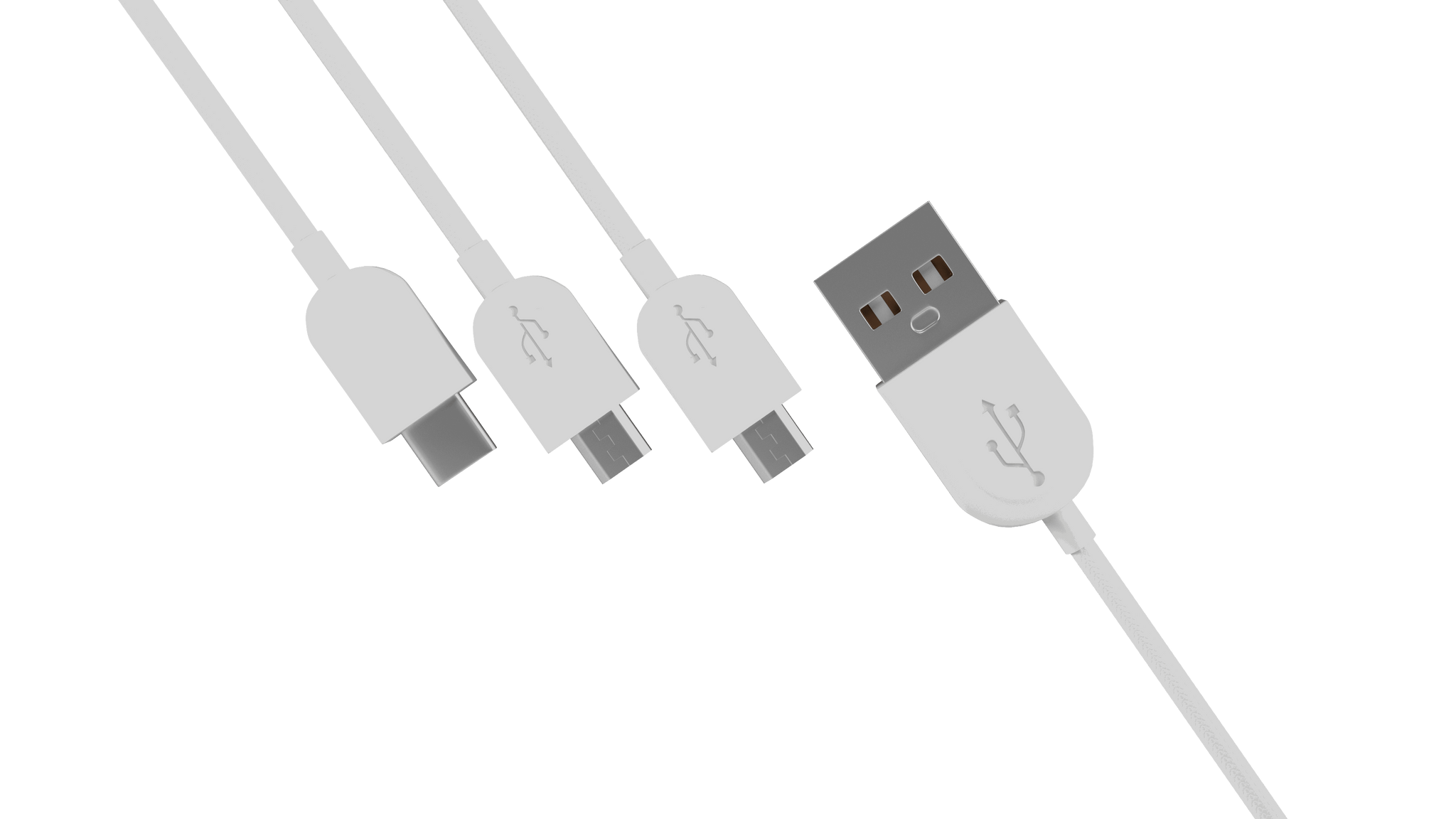 Robotek 3-in-1 Charging Cable - Type-C, Micro USB, Lightning Connector for Smartphones, Tablets, Cameras