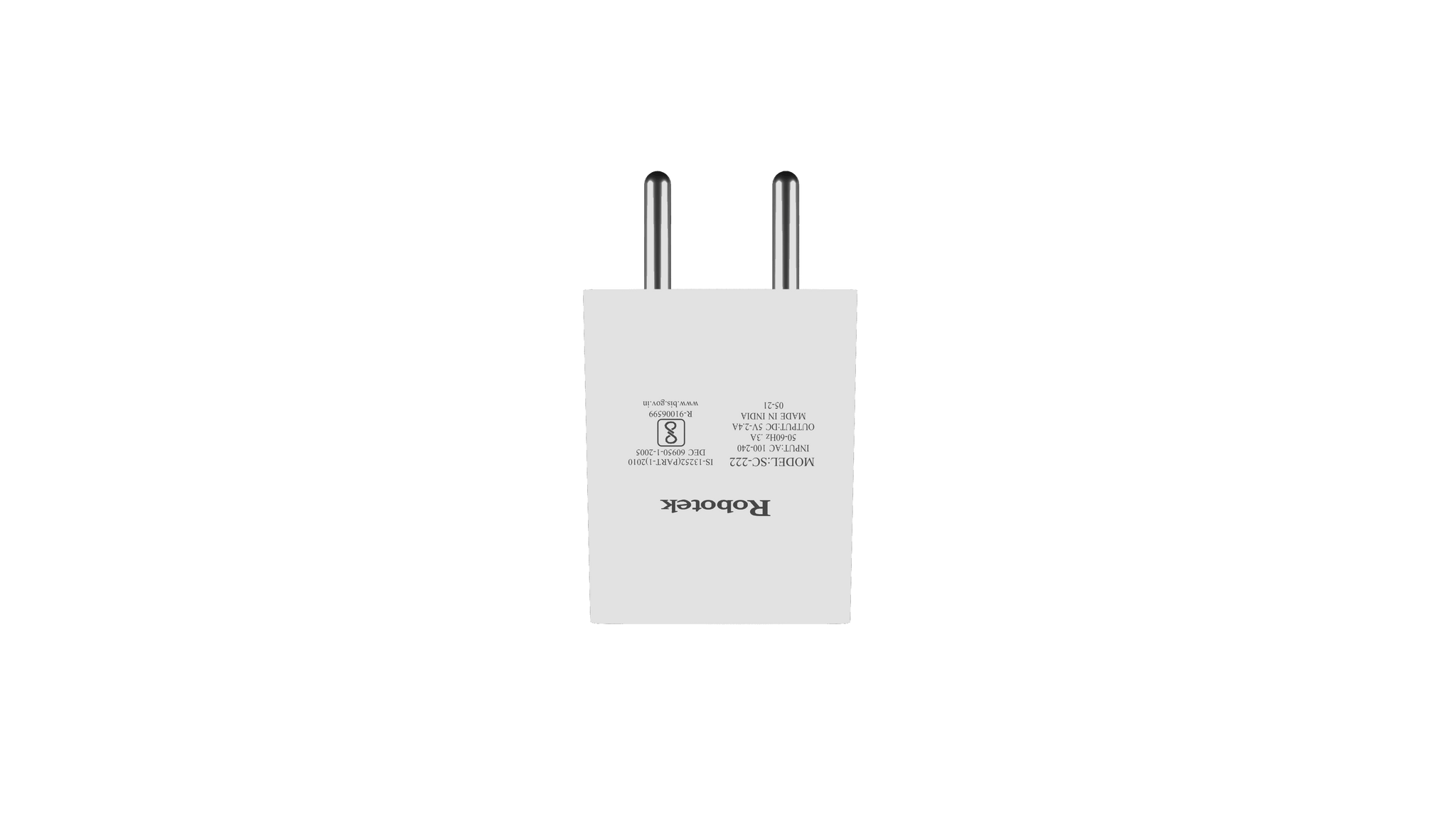 Robotek SC-222 Wall Charger - 2.1A Standard Charger for Smartphones, Tablets, Power Banks