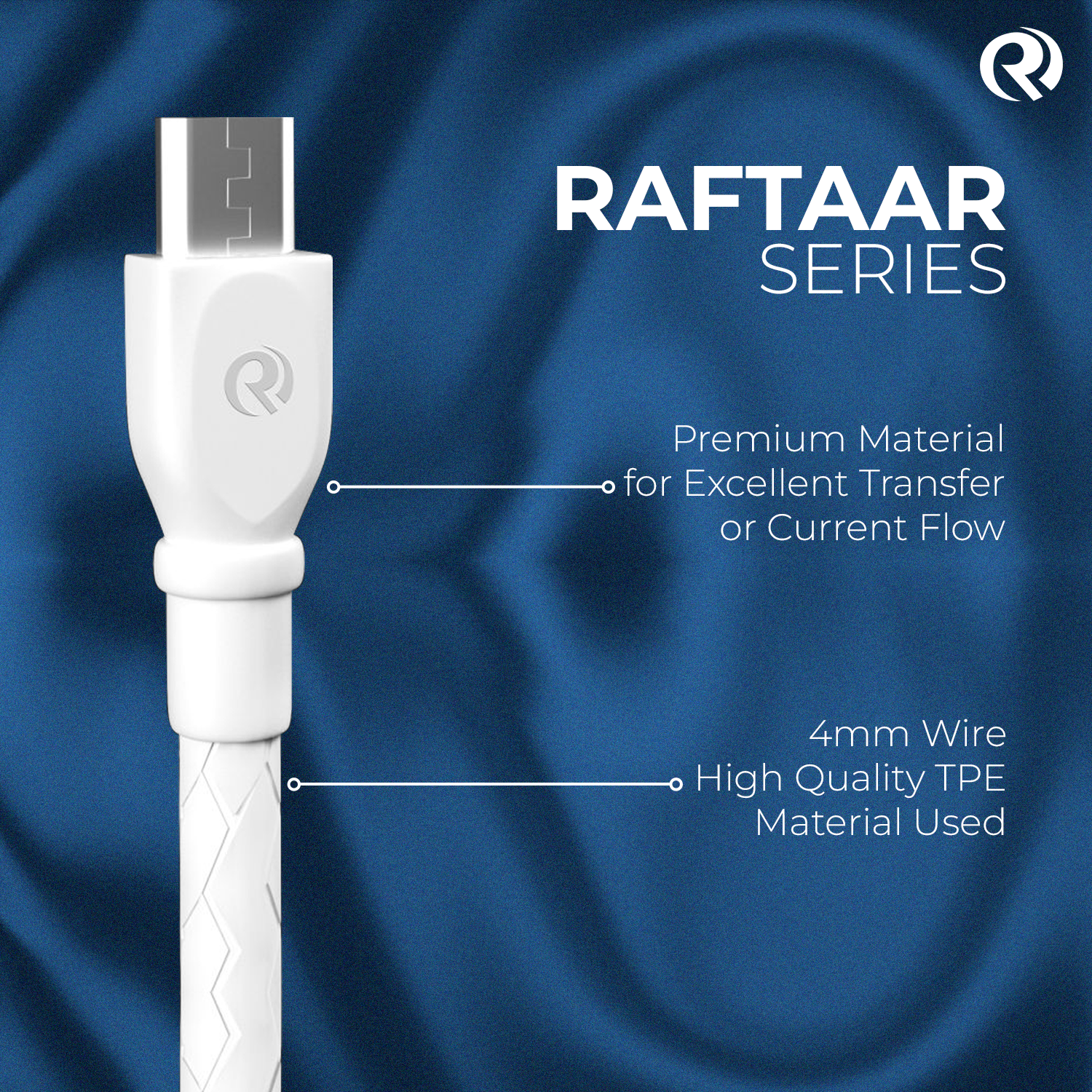 Robotek DC-108 Raftaar Series Micro USB 3A Fast Charging Cable 1 Mtr. Long