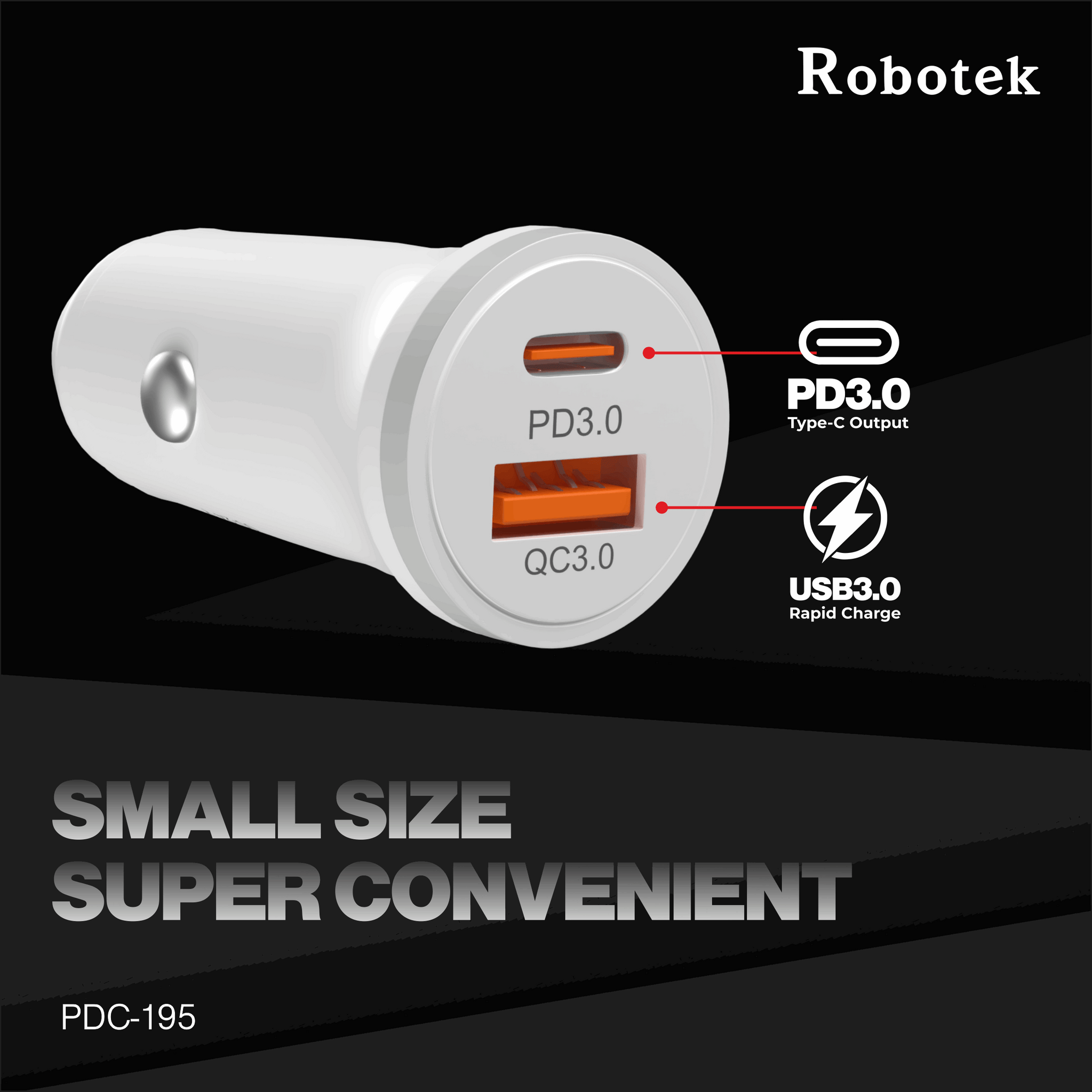 Car Charger PD-195 with USB Data Cable