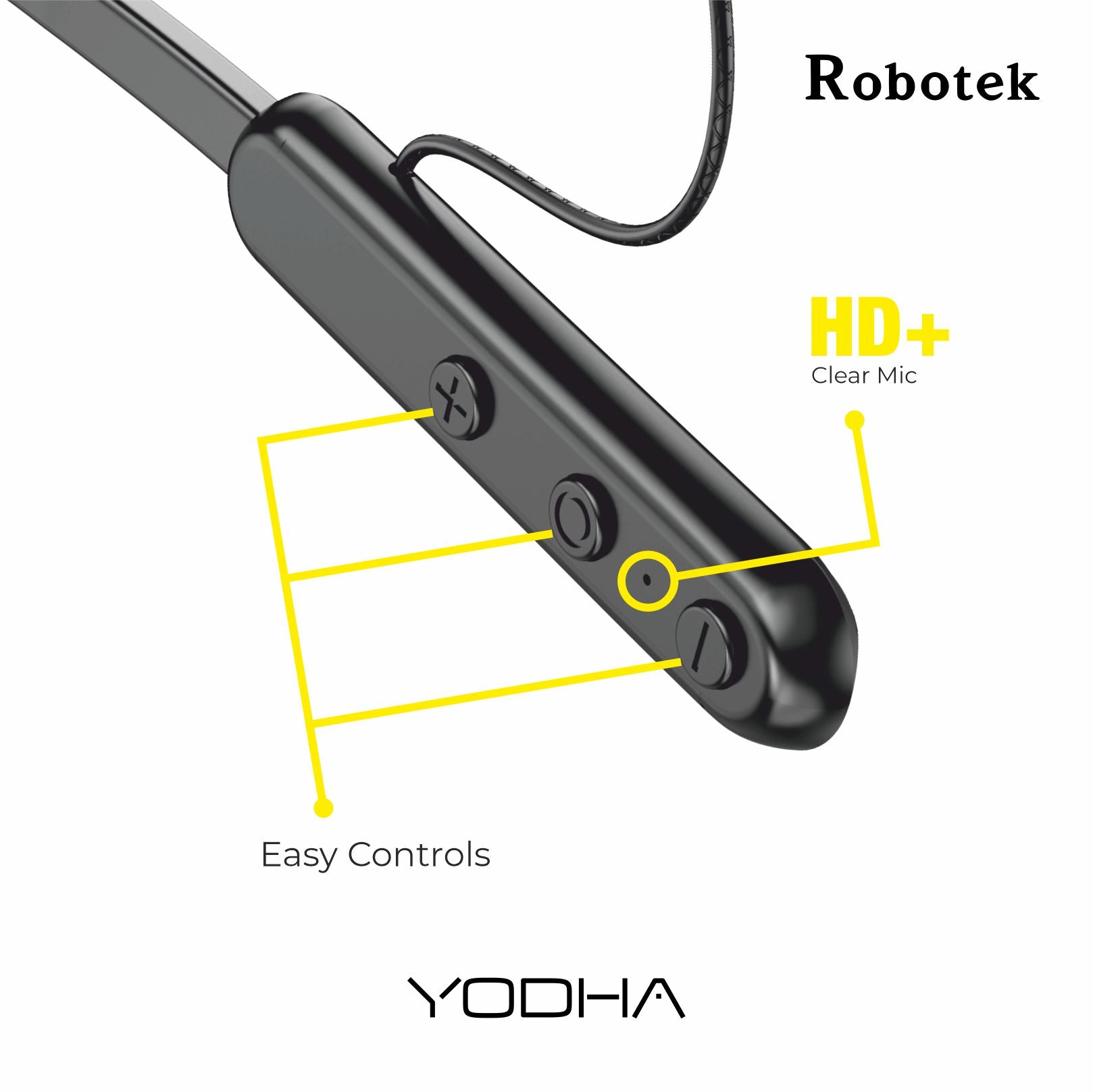 Yodha Wireless Bluetooth in Ear Headphones, 13mm Driver, Upto 36Hr Playback Deep Bass, Type-C Fast Charging, HD Calls, Magnetic Buds, Water Resistant & Sweatproof