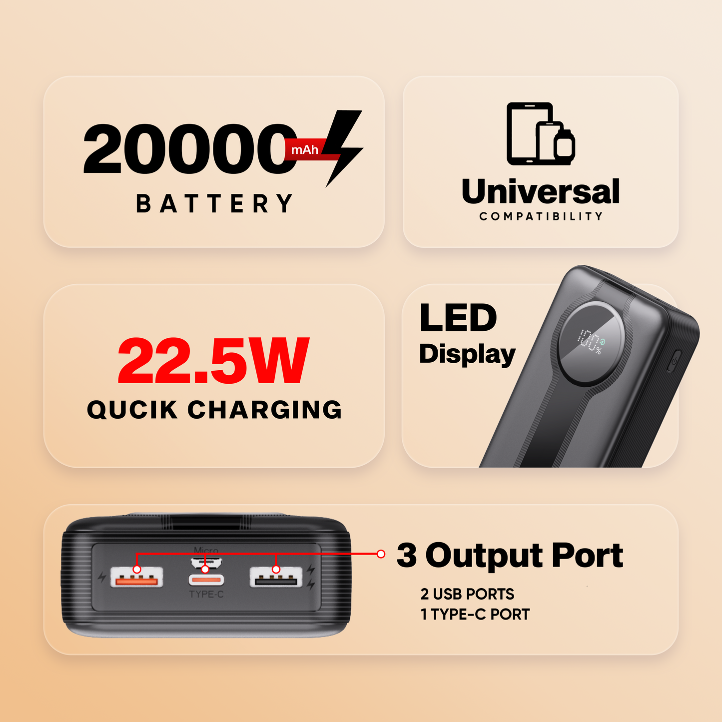 Robotek Power Bank S18 Energy 20000mAh