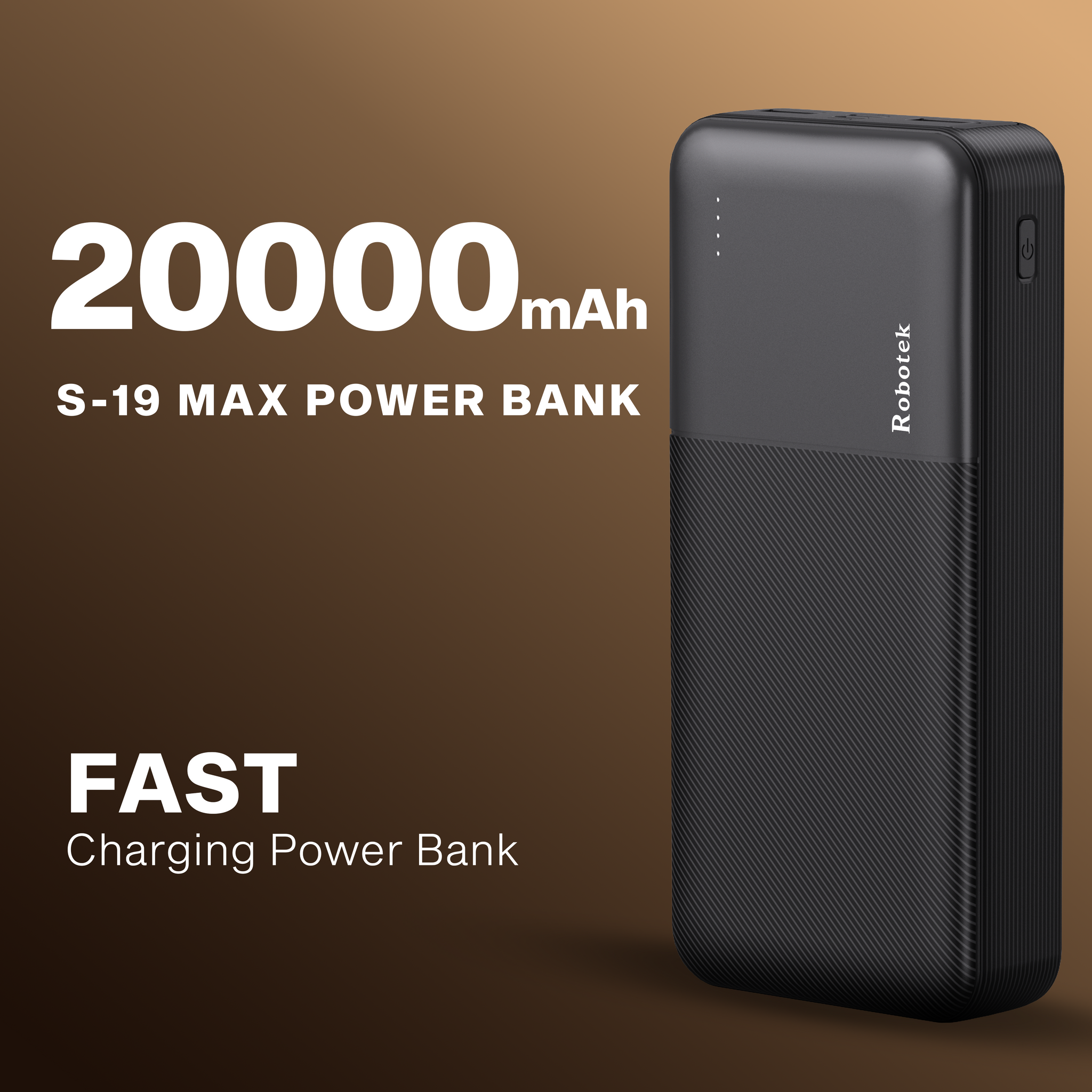Robotek Power Bank S19 Max 20000 mAh Fast Charging Power Bank with 12W Fast Charging