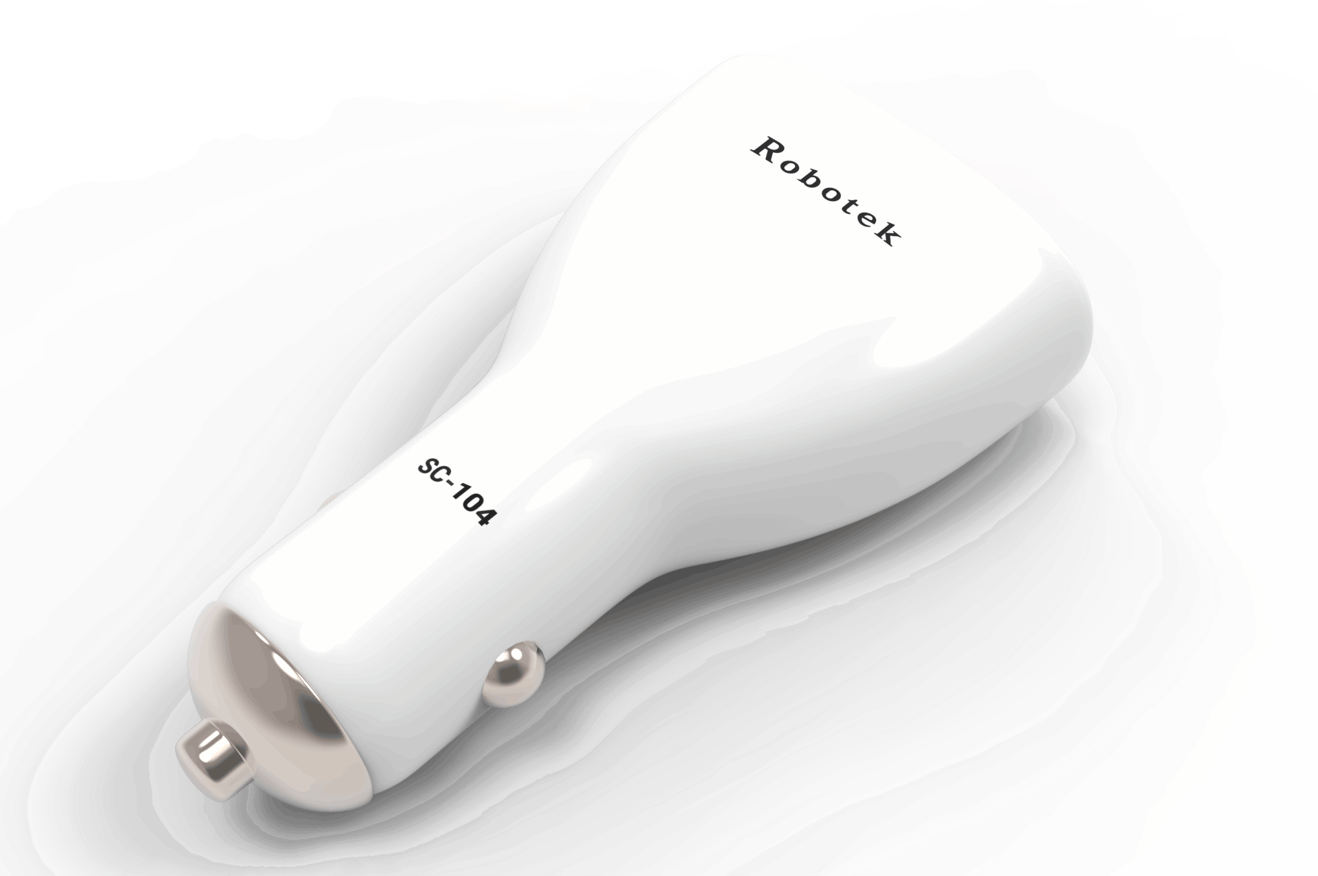 Robotek SC-104 Dual USB Car Charger - 24W Fast Charging, 2-Port, Smart Charging