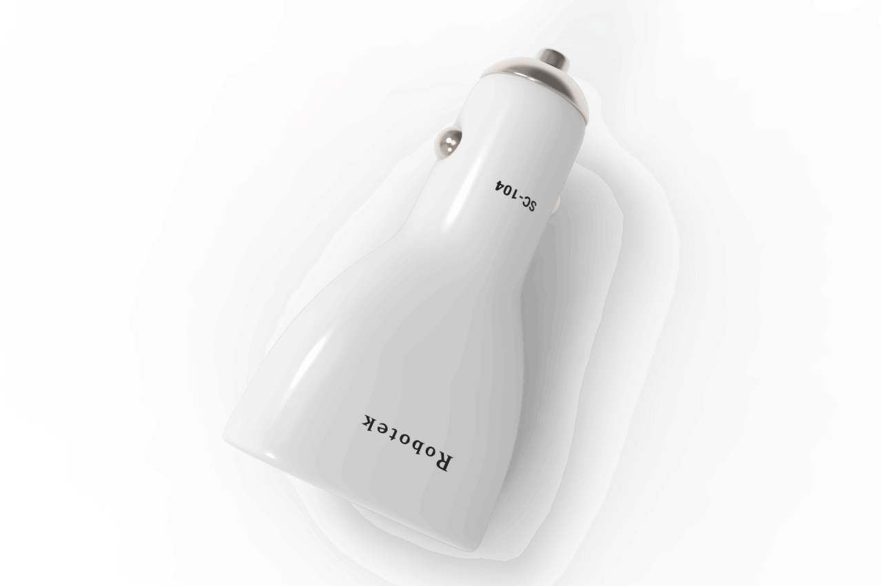 Robotek SC-104 Dual USB Car Charger - 24W Fast Charging, 2-Port, Smart Charging