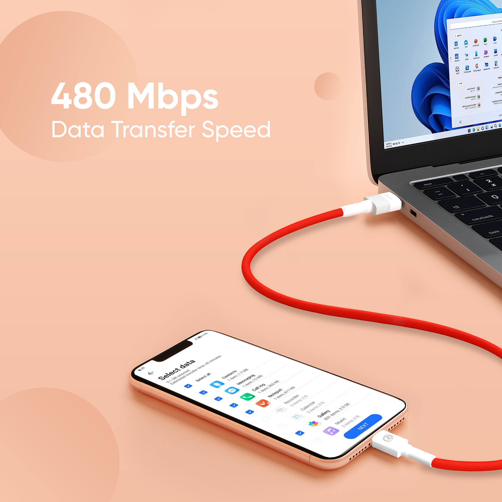 7-Color Super Soft Silicone Cable | Available in Type-C, Micro USB & Lightning