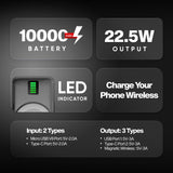 W16 10000mAh Wireless Powerbank