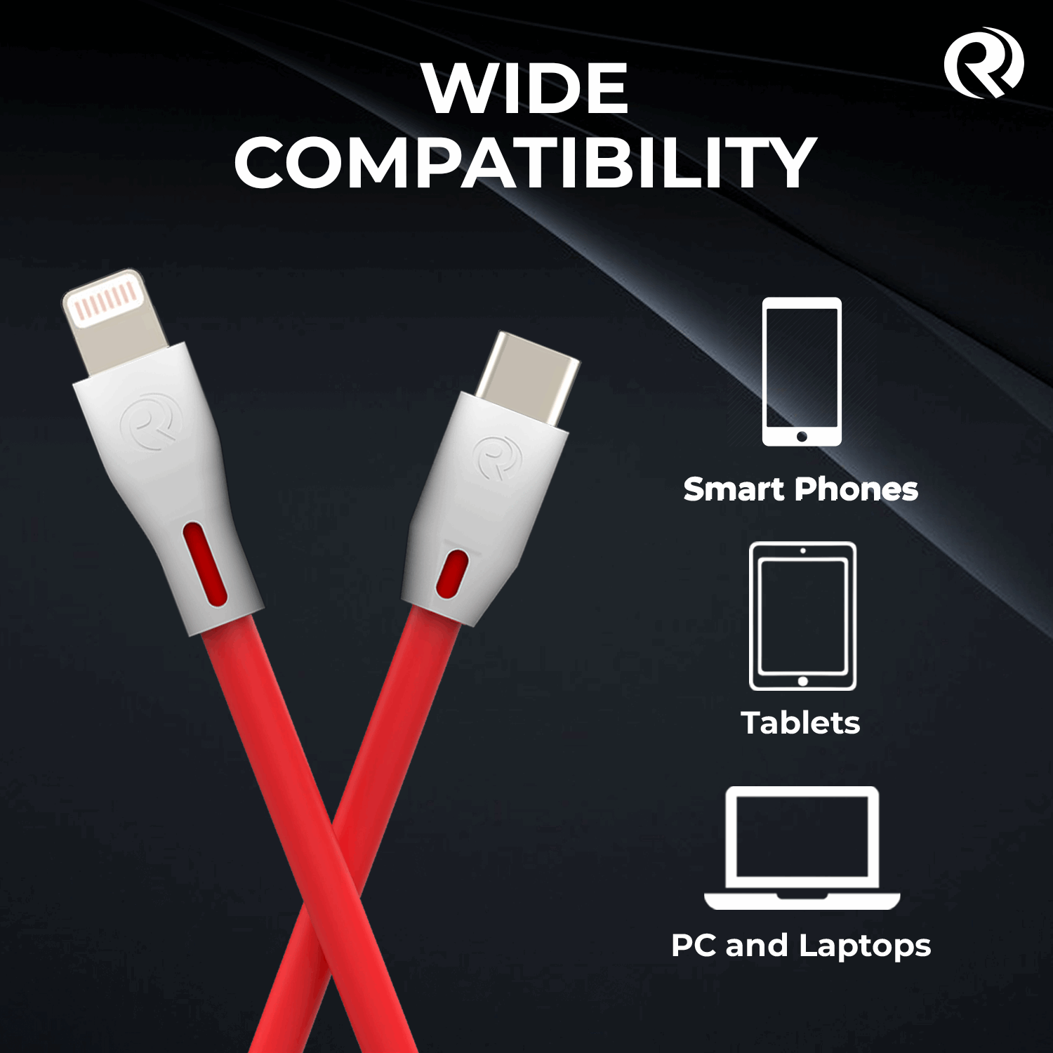 Robotek DC-12X 5A Fast Charging Cable - Type C to Lightning Cable for iPhone, iPad, Android Devices, Power Banks