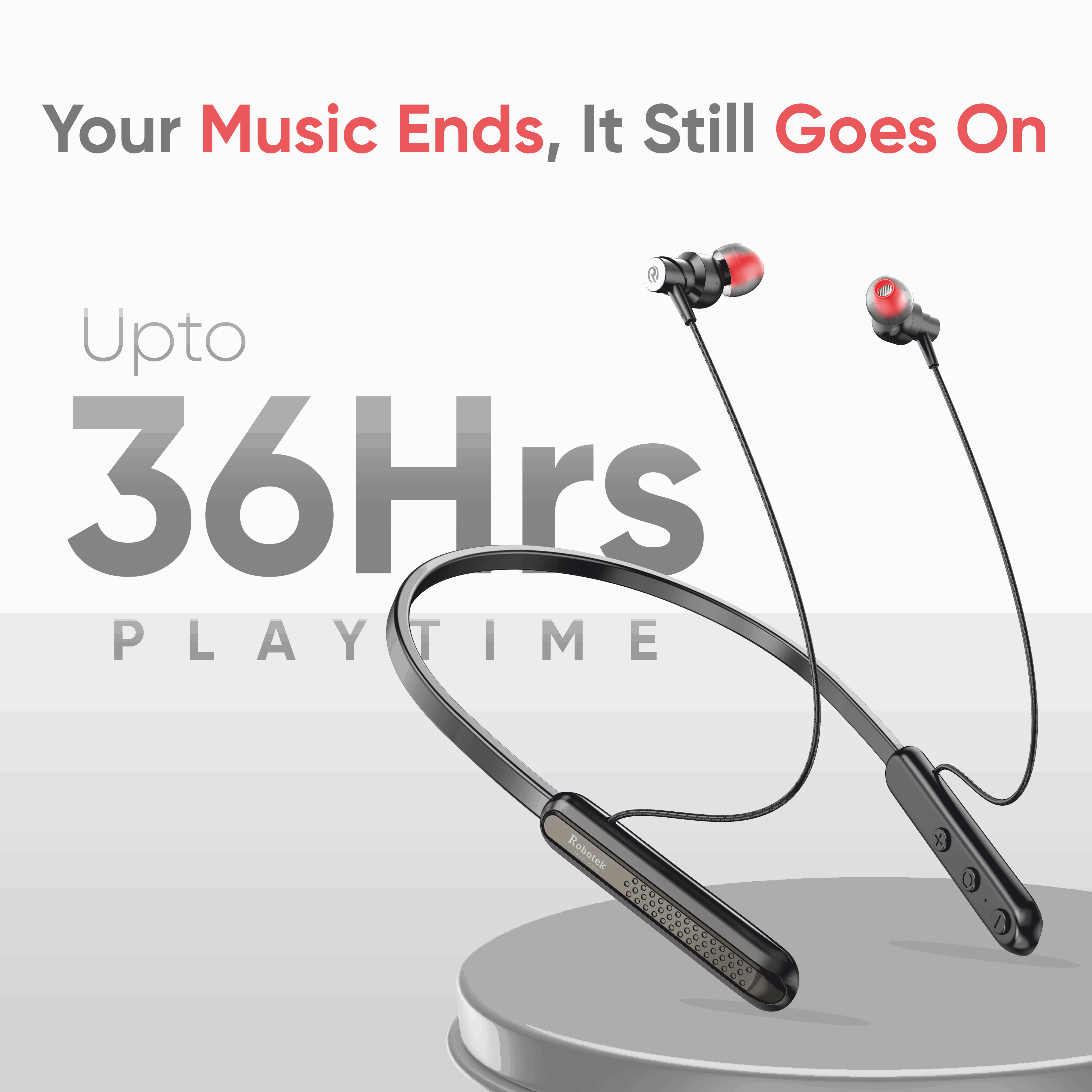 Robotek Yodha Wireless Neckband Earphones with Mic Bluetooth Headpho