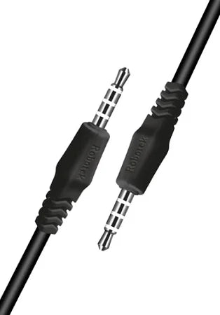 Robotek AC-01 AUX Cable - 3.5mm Male to Male Audio Cable, 1m, Nylon Braided